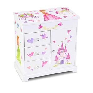 Princess Musical Jewelry‎ Box Castle Carriage Unicorn Keepsake Storage *FLAW